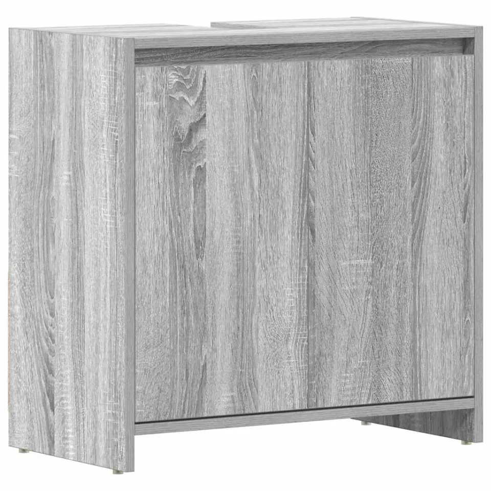 vidaXL Badkamerkast 60x33x60 cm bewerkt hout grijs sonoma eikenkleurig, foto 3