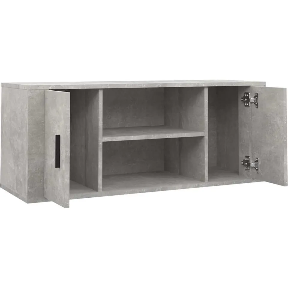 vidaXL Tv-meubel 100x35x40 cm bewerkt hout betongrijs grijs, foto 4