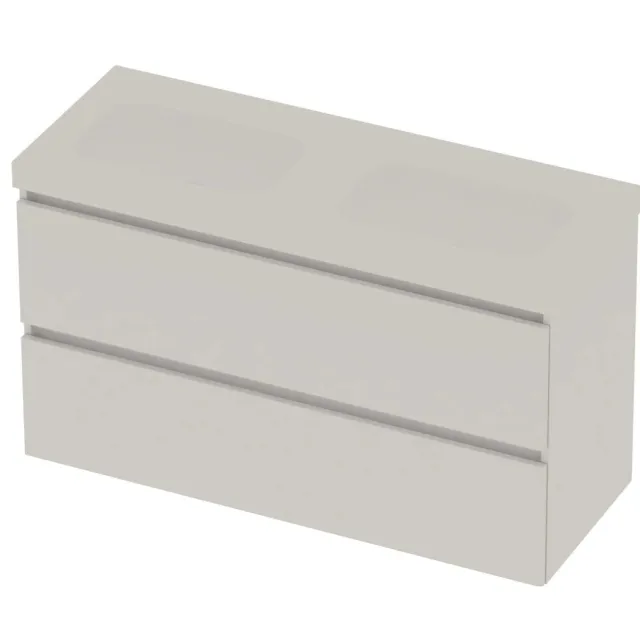 Basic-Line Moby 46 Badmeubelset Polystone 120x46x66 cm M46MWCHW120D0 Ice White Mat Wit