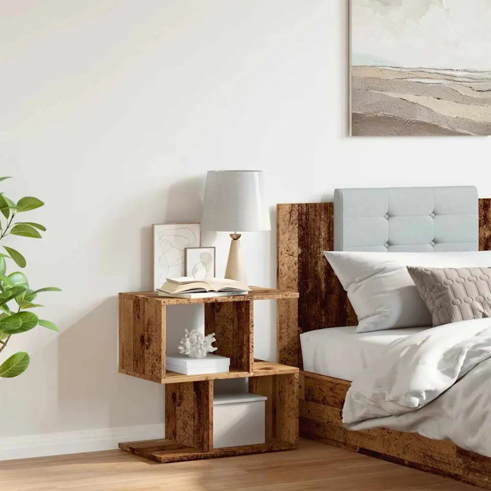 vidaXL Nachtkastje 50x30x51,5 cm bewerkt hout oud houtkleurig bruin, foto 3