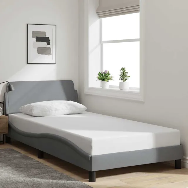 vidaXL Bedframe "Dover" stof lichtgrijs 100x190 cm