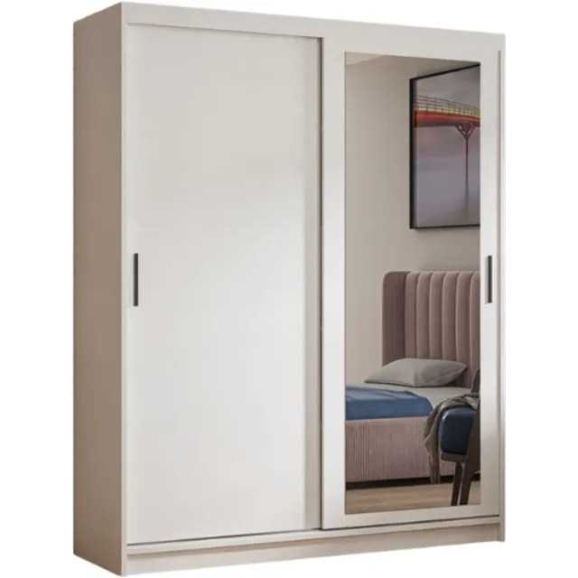 Margaret Hadas24 Kledingkast Henry met spiegel 160 cm inclusief 2 schuifdeuren Schuifdeurkast (wit)