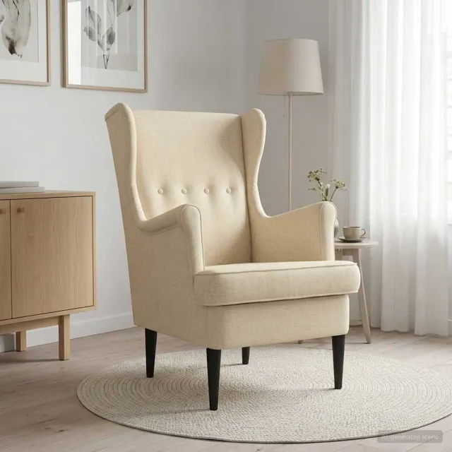 vidaXL Fauteuil Crèmekleurig Stof