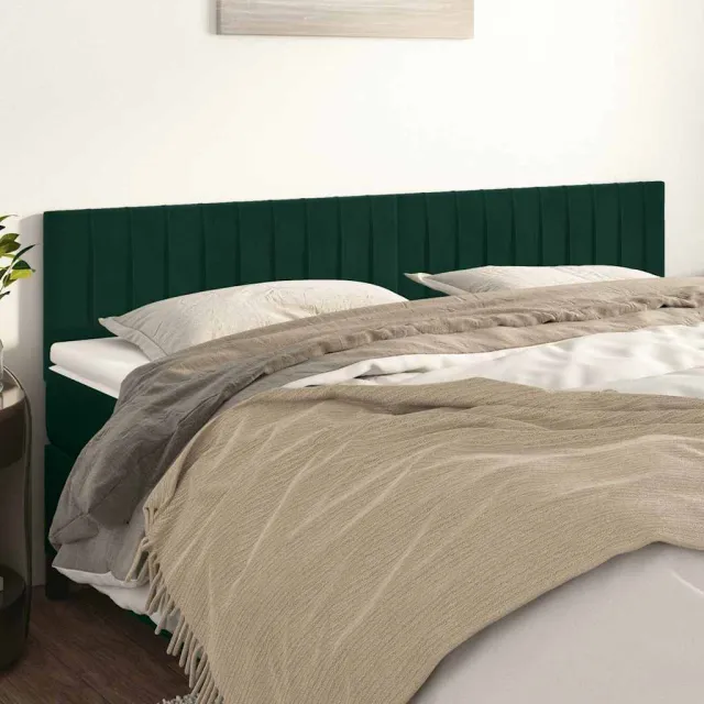 vidaXL Hoofdborden 160x5x78/88 cm fluweel donkergroen