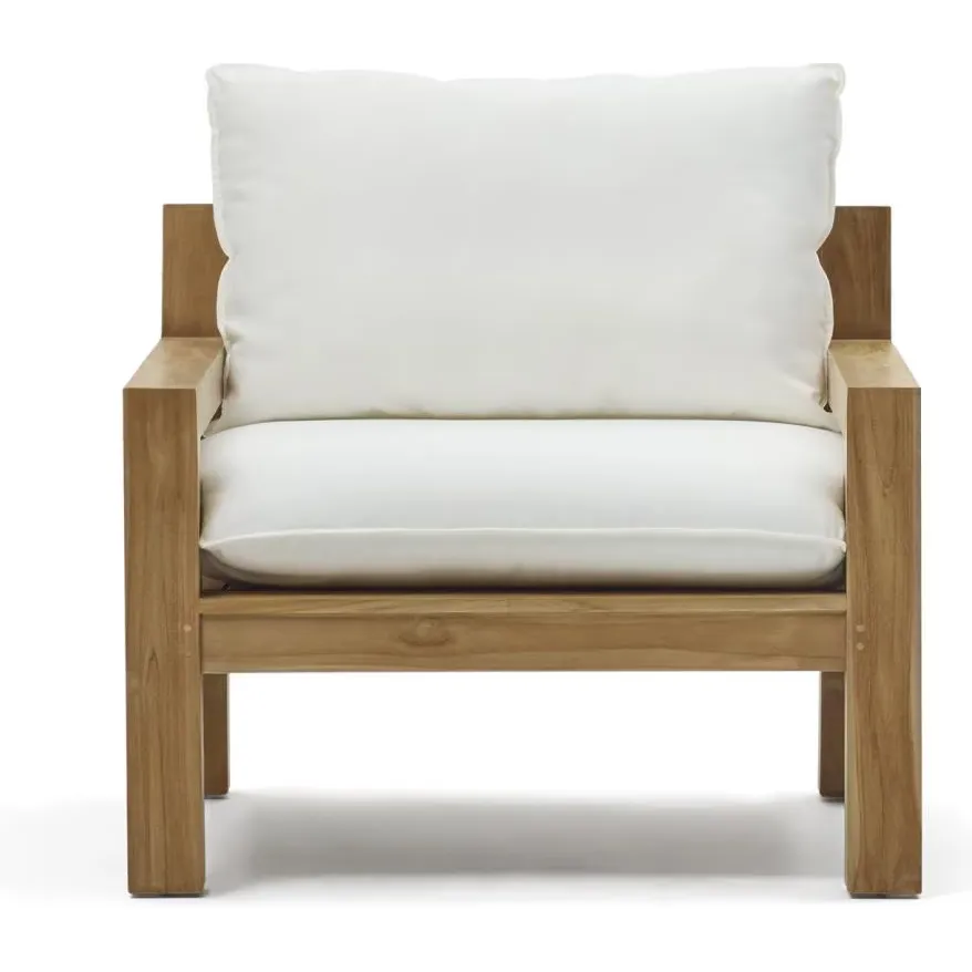 Kave Home Forcanera fauteuil teakhout wit, foto 4
