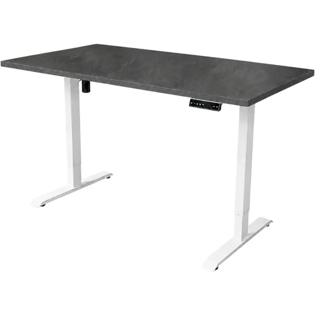 Sedero Elektrisch verstelbaar bureau - 140x80 cm - Single motor - Wit / Donker Marmer