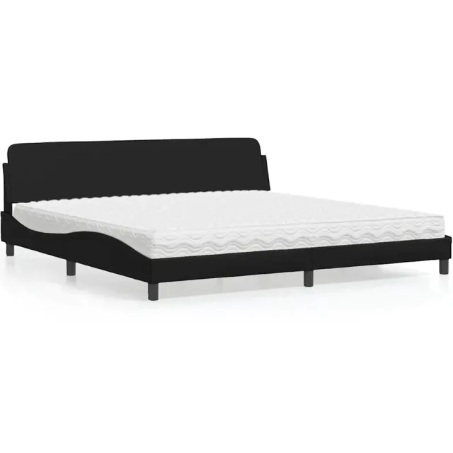 vidaXL Bed met matras "Dover" kunstleer zwart 200x200 cm