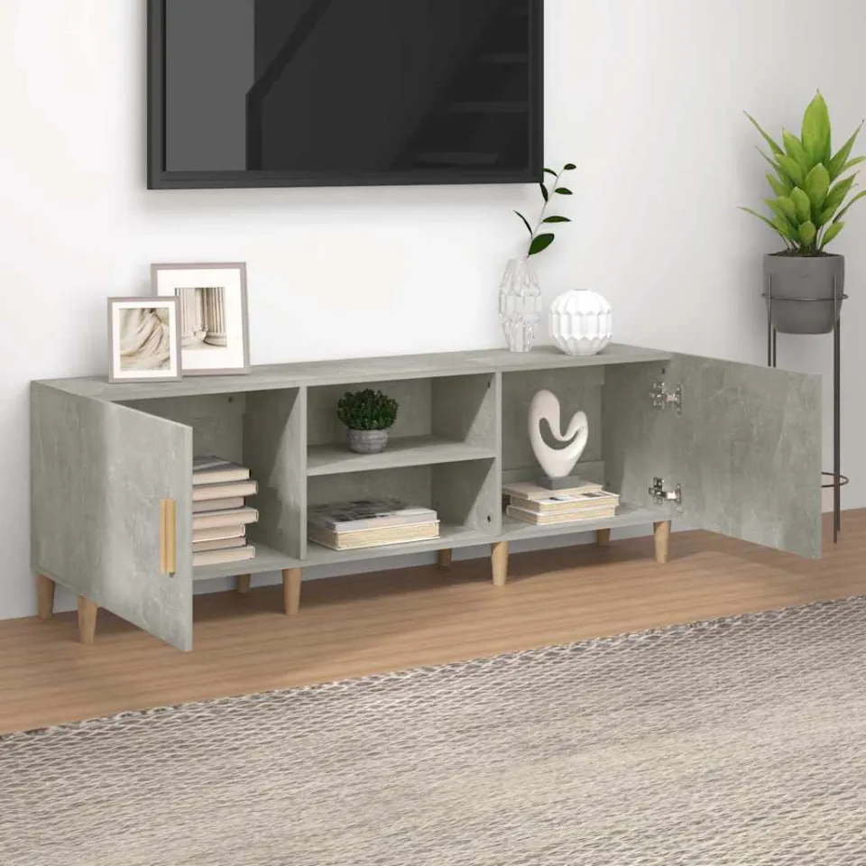 vidaXL Tv-meubel 150x30x50 cm bewerkt hout betongrijs grijs, foto 3