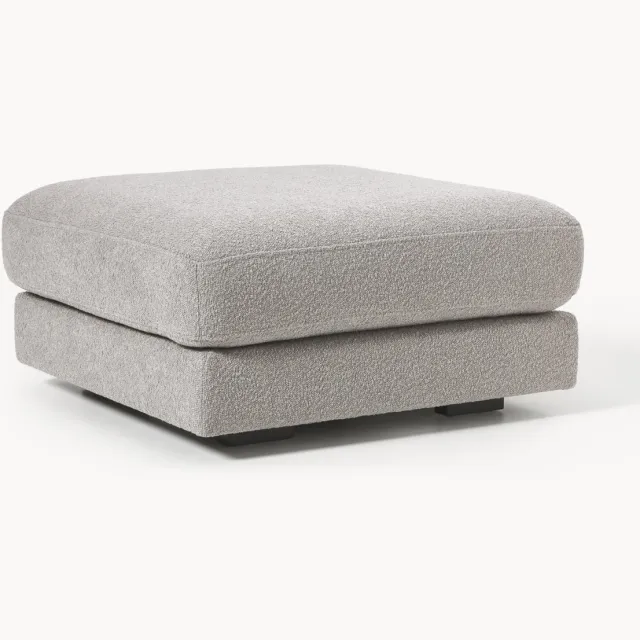 Westwing Collection Bouclé poef Tribeca Grijs