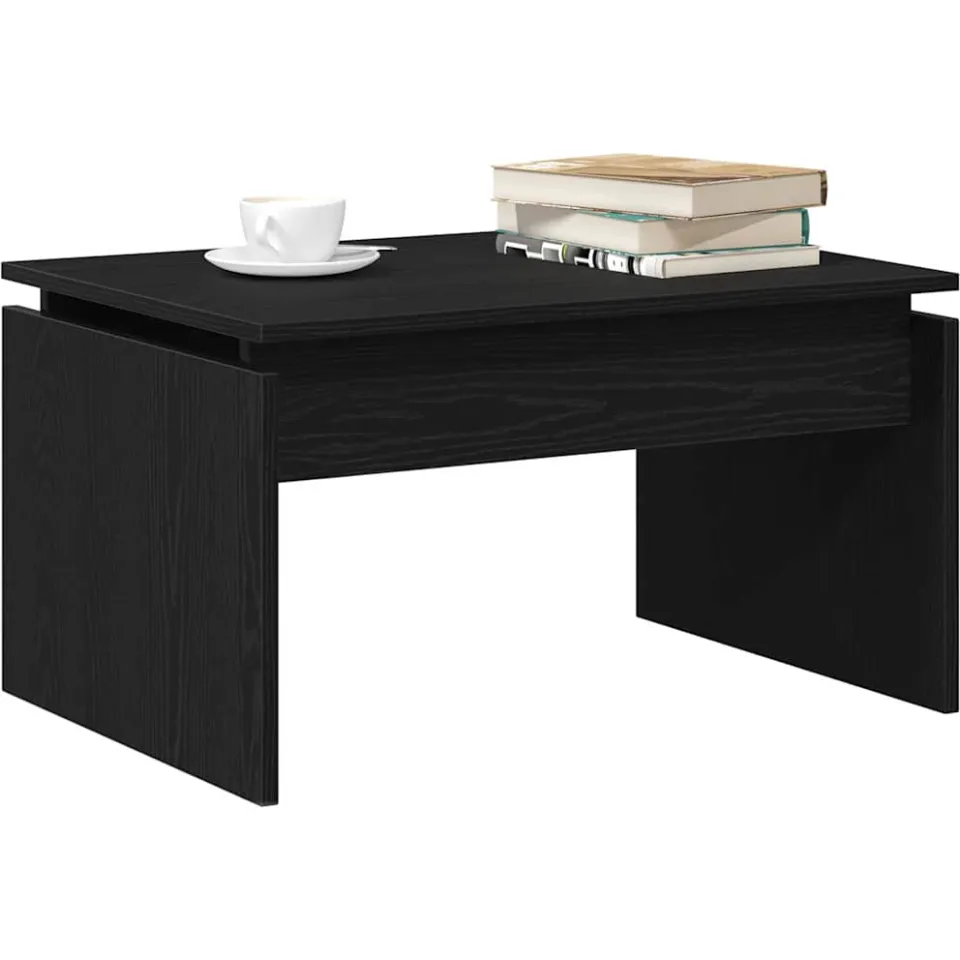 vidaXL Salontafel Zwart Eiken 68 x 50 x 38 cm Bewerkt hout