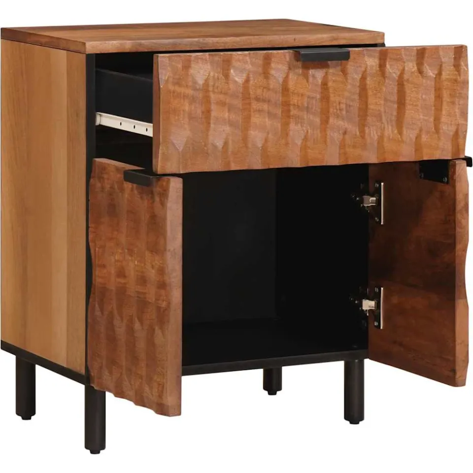 vidaXL Nachtkastje Bruin 50 x 33 x 60 cm Massief Mango Hout, foto 2