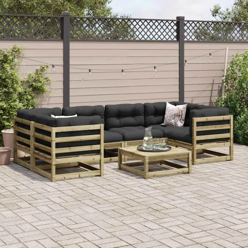 vidaXL 7-delige Loungeset geïmpregneerd grenenhout bruin, foto 3