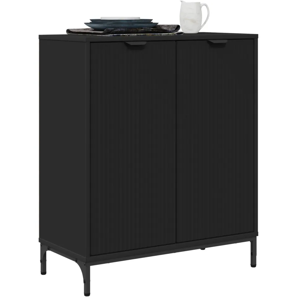 vidaXL Dressoir Zwart 69,5 x 33 x 82 cm Bewerkt hout