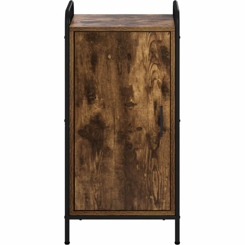 vidaXL Dressoir Gerookt eiken 97 x 33 x 81 cm Bewerkt hout, foto 4