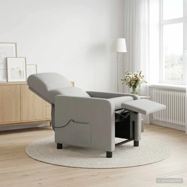 vidaXL Massage Recliner Wolkengrijs Polyester