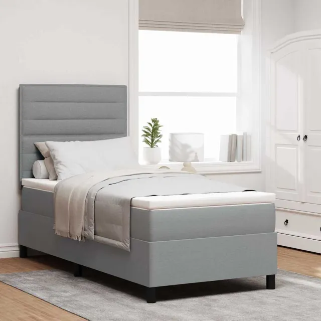vidaXL Boxspringbed met matras Lichtgrijs 90 x 190 cm Stof