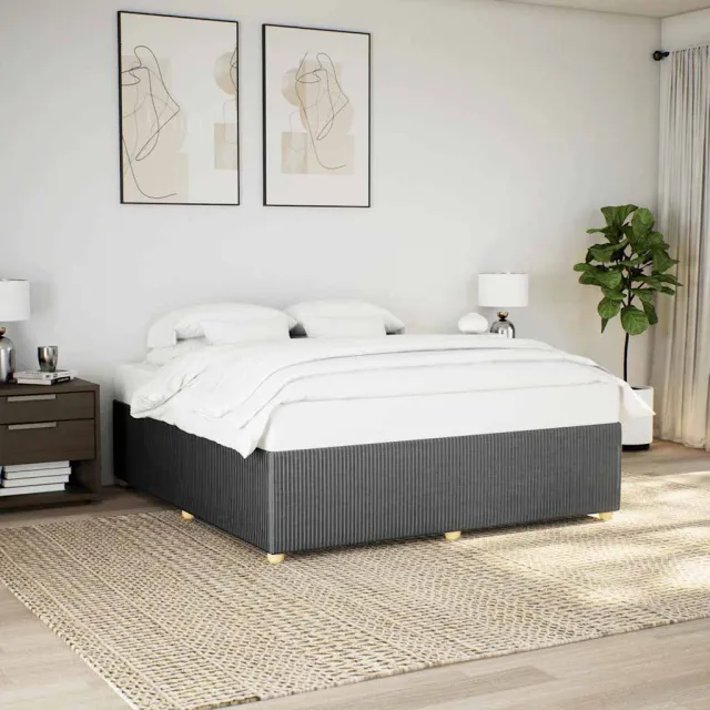 vidaXL Bedframe zonder matras stof donkergrijs 180x200 cm grijs