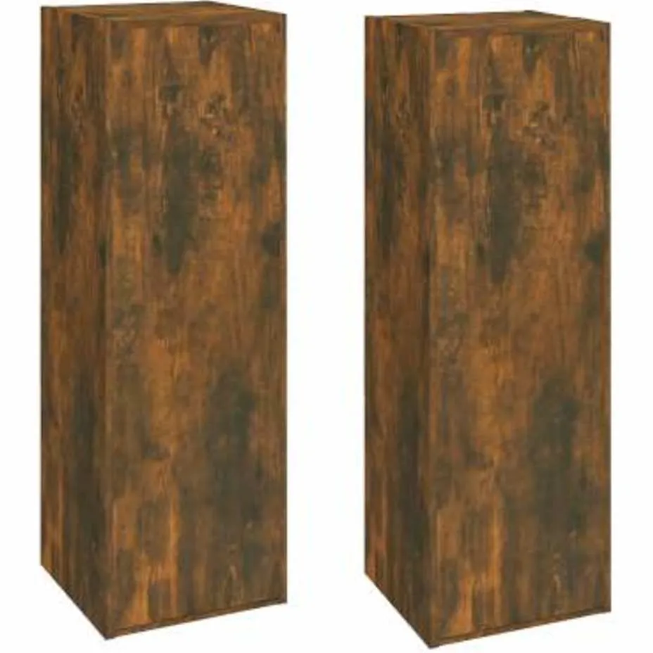 vidaXL Tv-meubelen 2 st 30,5x30x90 cm bewerkt hout gerookt eikenkleur Bruin