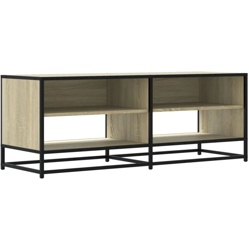 vidaXL Tv-meubel 120,5x40x46cm bewerkt hout metaal sonoma eikenkleurig, foto 3