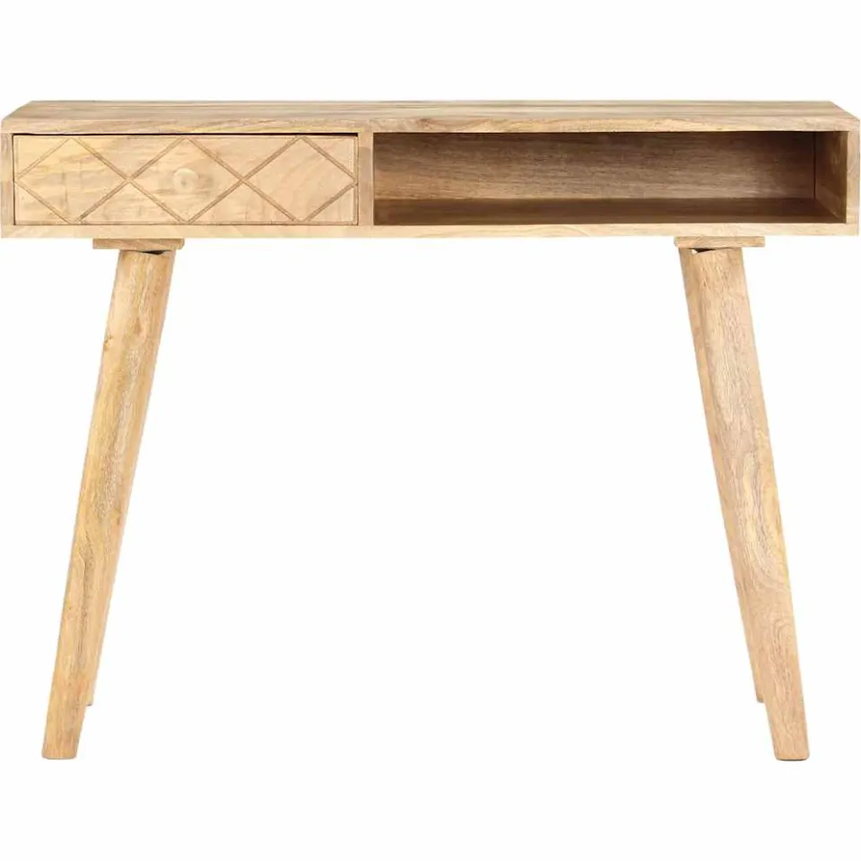 vidaXL Kaptafel 100x50x76 cm massief mangohout bruin, foto 3