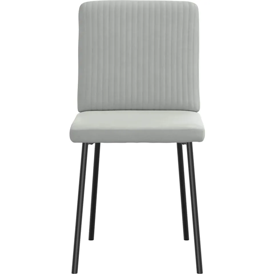 vidaXL Eetkamerstoelen 4 st fluweel lichtgrijs grijs, foto 4