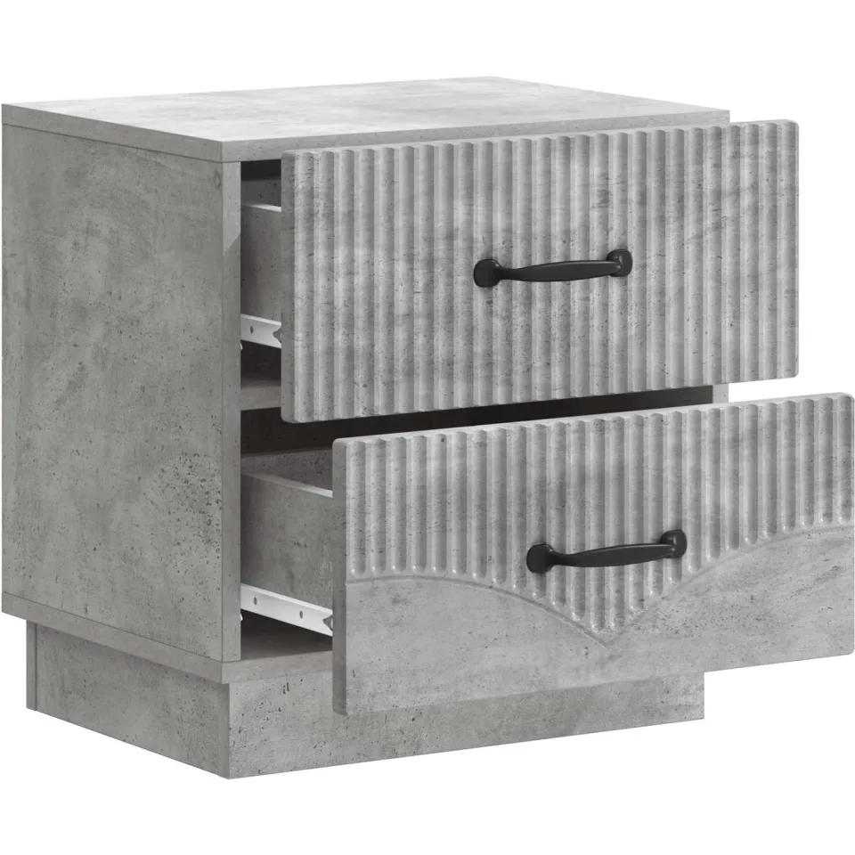 vidaXL Nachtkastje Betongrijs 43 x 34,5 x 44,5 cm Bewerkt hout
