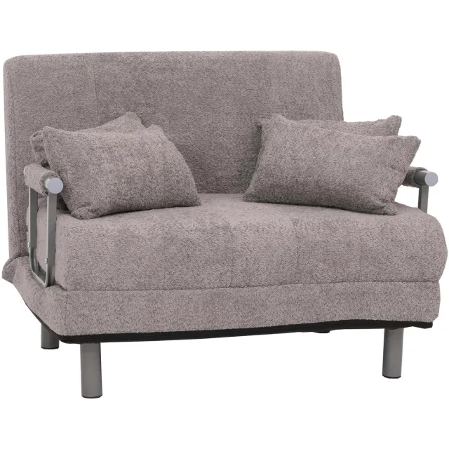 MCW K29 fauteuil slaapbank, opklapbare fauteuil slaapbank logeerbed, ligoppervlak 190x100cm, stof bouclé (500g/m²) ~ donkergrijs