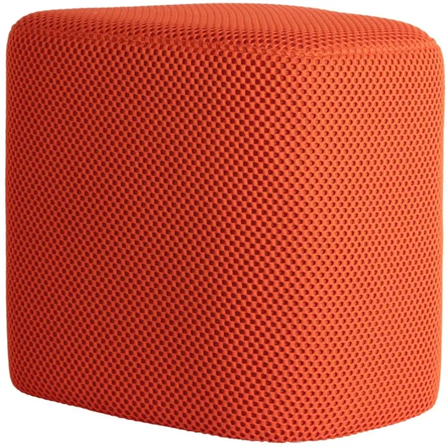Leitmotiv Poef Retro Mesh - Helderoranje - 36x36x36cm - Modern