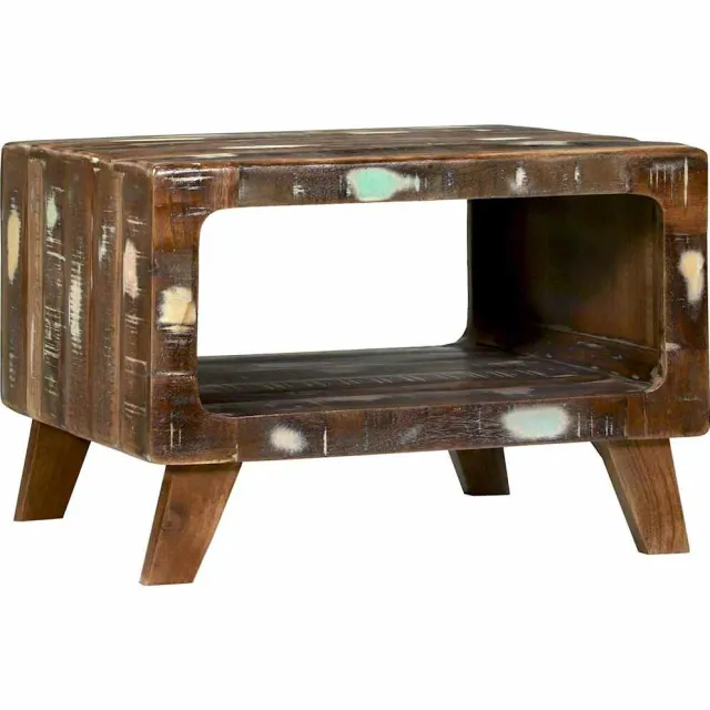 vidaXL Salontafel Multikleur 50 x 50 x 35 cm Massief Gerecycled Hout Meerkleurig