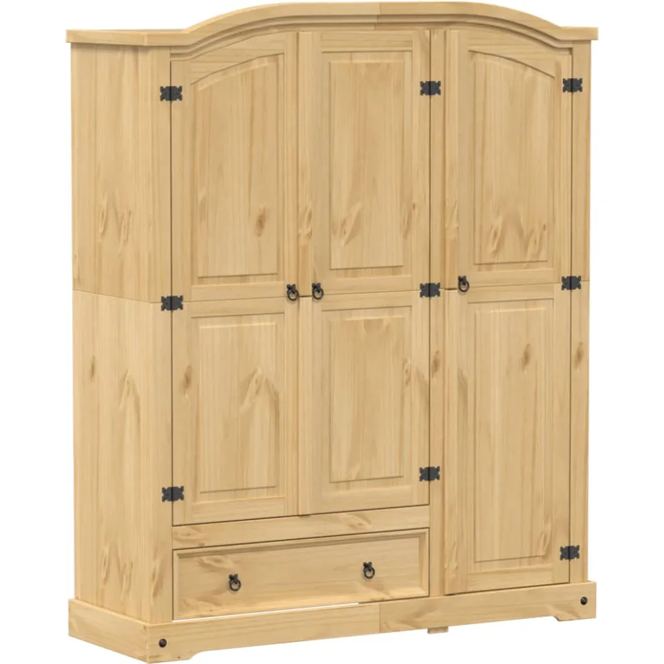 vidaXL Kledingkast Corona 151,5x52x186 cm massief grenenhout bruin, foto 3