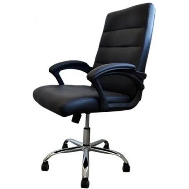 Brasq Ergonomische Bureaustoel kunstleer Deluxe OC600 Zilver & Zwart