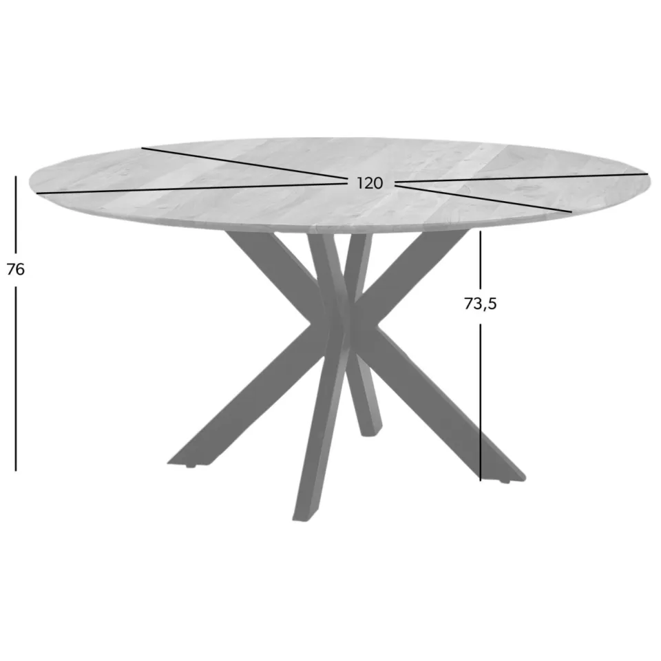 NOUS Living eetkamertafel (120 cm) Jorah zwart, foto 4