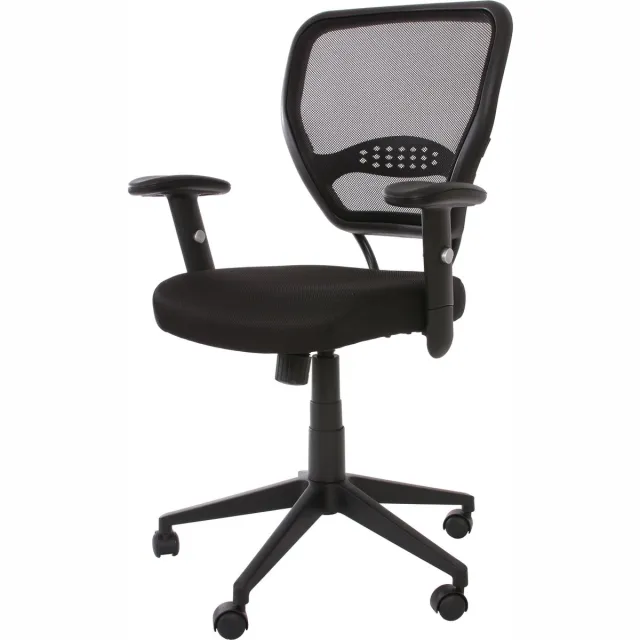 Cosmo Casa Kantoorstoel - Verstelbaar - Ergonomisch - Hoog draagvermogen - Netstructuur/Textiel - Zwart Black
