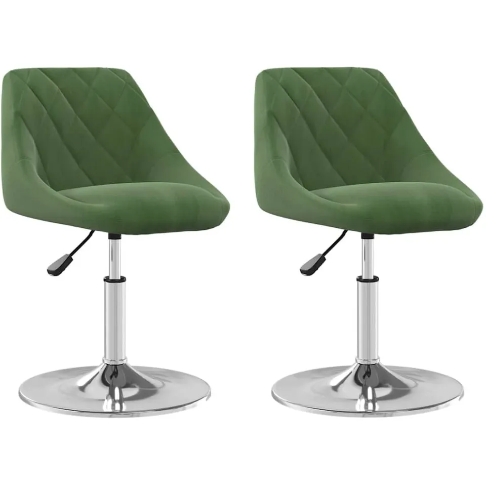 vidaXL Eetkamerstoelen draaibaar 2 st fluweel donkergroen groen, foto 3