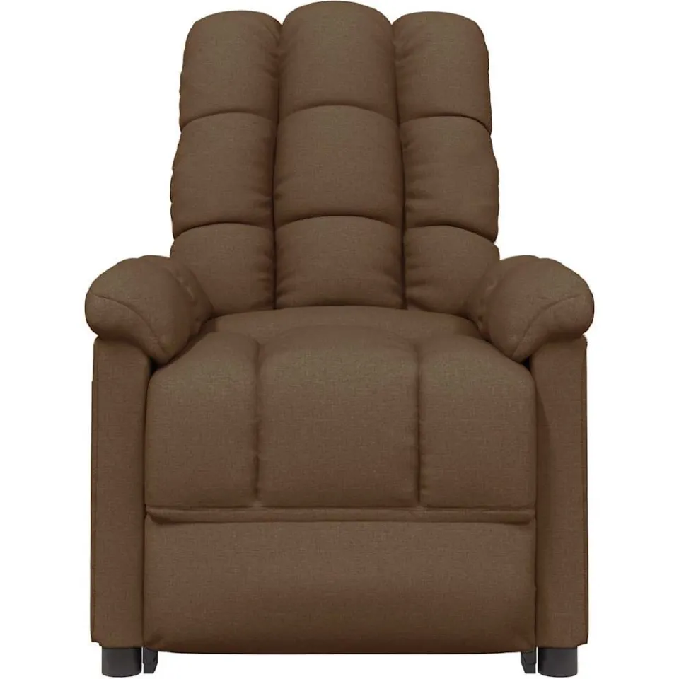 vidaXL Massagestoel elektrisch verstelbaar stof bruin, foto 4