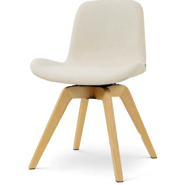 Nolon Noor-Fé draaibare eetkamerstoel cottonbeige - houten onderstel