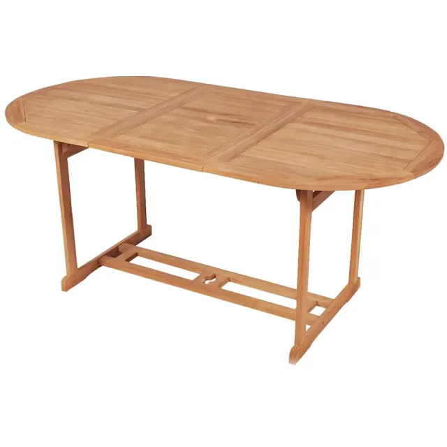 vidaXL Tuintafel 180x90x75 cm massief teakhout bruin