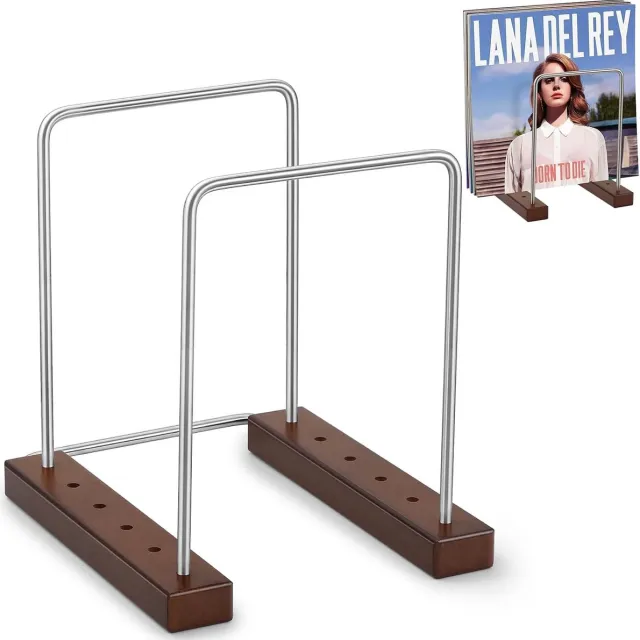 KZQ Platenrek vinyl - Solid houten opbergrek voor 35 LP's, album standaard & tijdschriftenhouder - Cadeau voor muziekliefhebbers Okkernoot