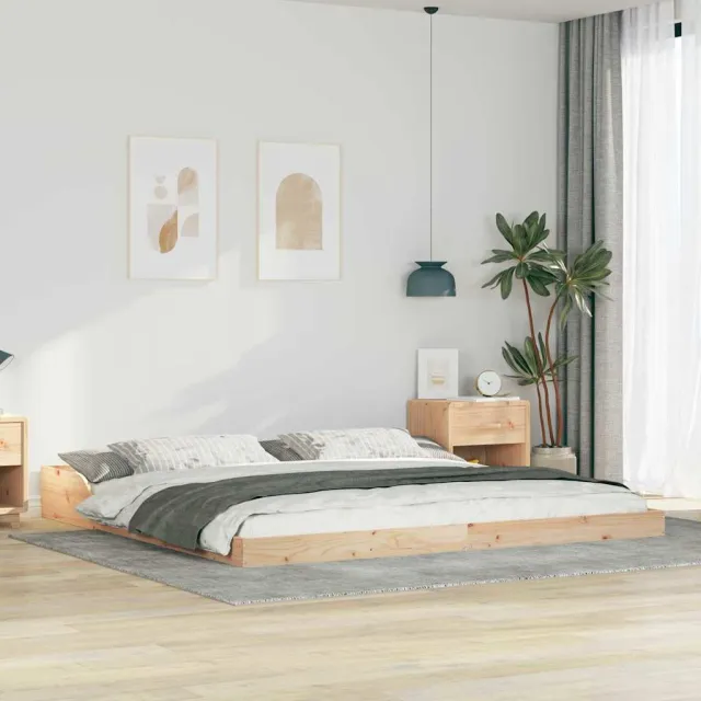 vidaXL Bedframe Bruin 200 x 210 cm Massief grenenhout