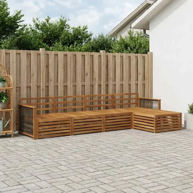 vidaXL Buiten bankenset 5 st 4-zits Naturel Massief Acaciahout