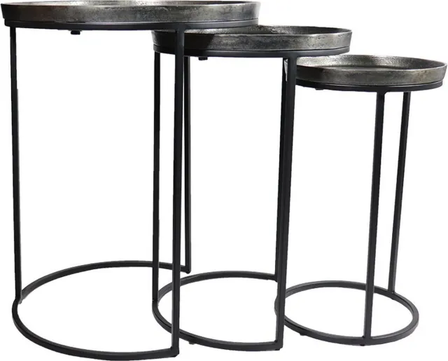 Sweet Living Bijzettafels Fenna - Set van drie stuks Pewter