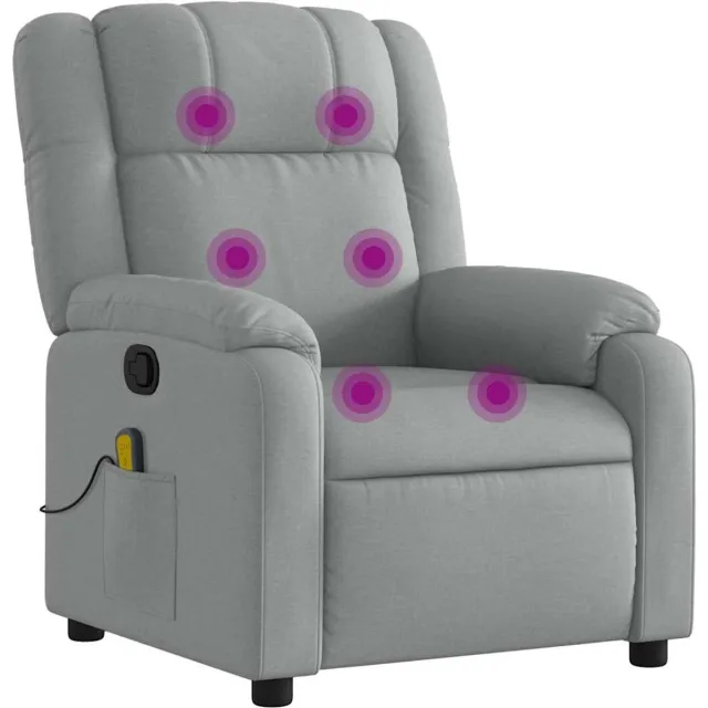 vidaXL Massagestoel - met - lichtgrijze - stof Lichtgrijs