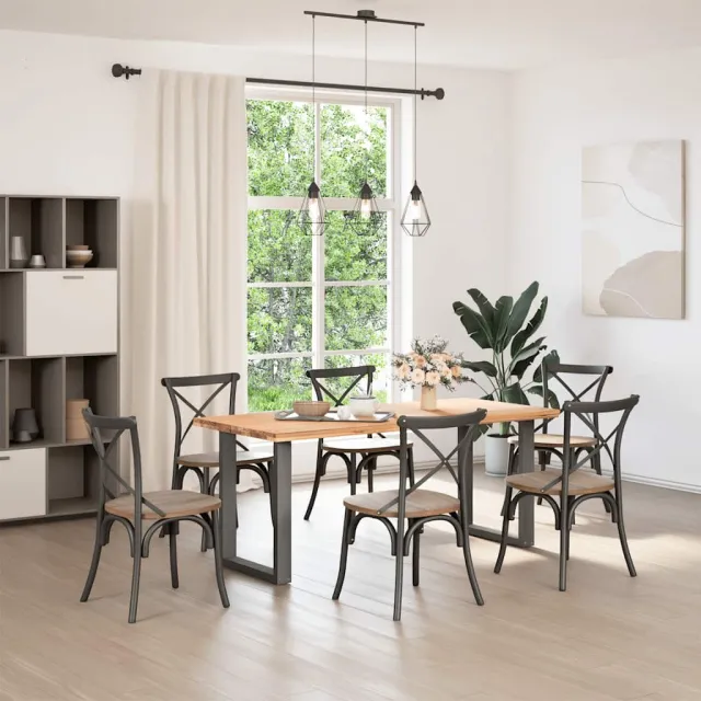 vidaXL Eettafelpoten 2 st U-vormig 60x(72-73) cm staal antraciet Anthraciet
