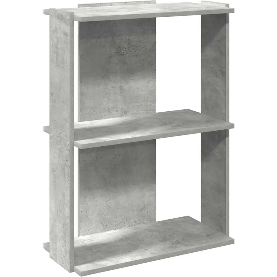 vidaXL Boekenkast 3-laags 60x30x80 cm bewerkt hout betongrijs grijs, foto 3