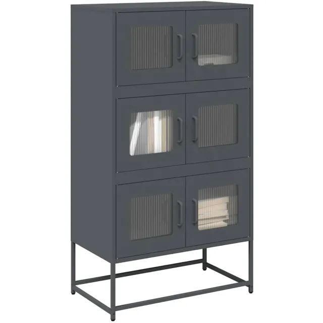 vidaXL Hoge kast 68x39x123 cm staal antracietkleurig Anthraciet