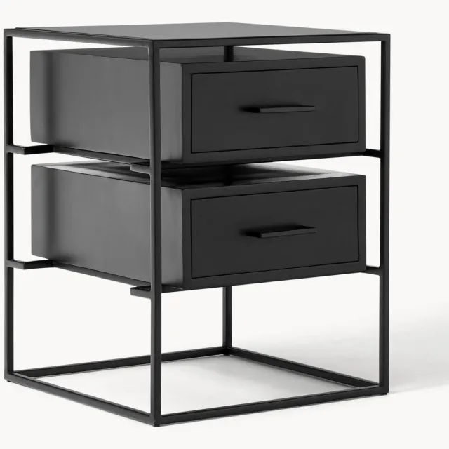 Westwing Collection Nachtkastje Lyle van mangohout Zwart