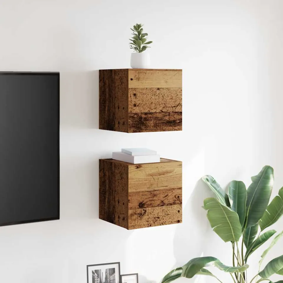 vidaXL Tv-wandmeubelen 2 st 30,5x30x30 cm oud houtkleurig bruin, foto 2