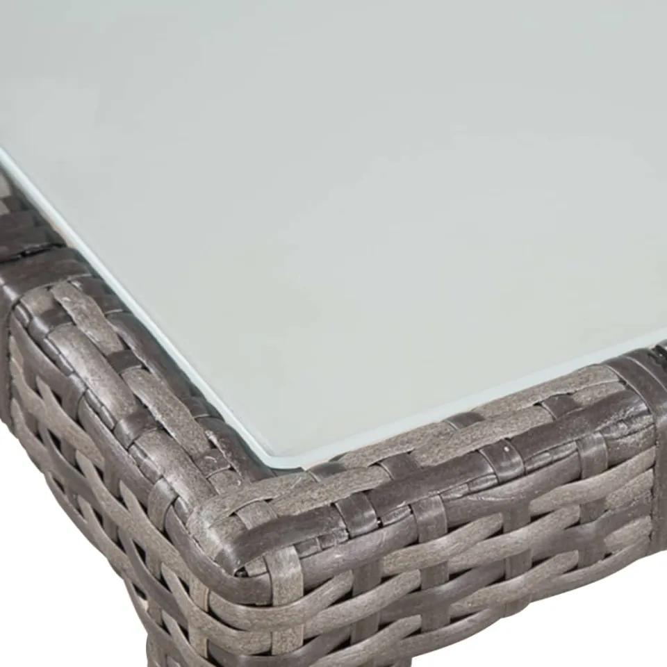 vidaXL 7-delige Tuinset met kussens poly rattan grijs, foto 4