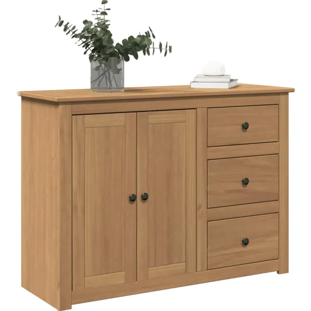 vidaXL Dressoir met lades Panama 112x40x80 cm massief grenenhout Bruin