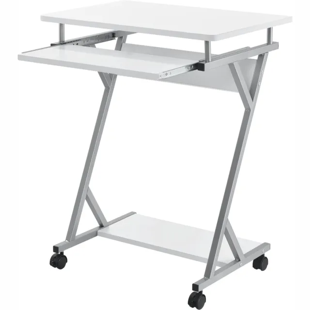 en.casa Computertafel bureau op wielen pc tafel 60x40x75 cm wit